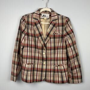 JG Collection by Joyce vintage Union made in US plaid blazer jacket